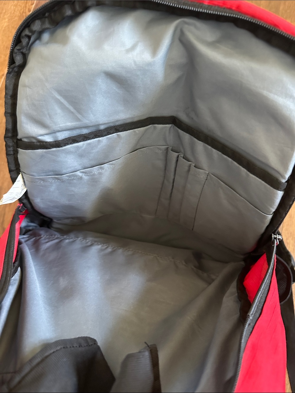 Nike Red and Black Backpack with White Swoosh - Picture 3 of 5